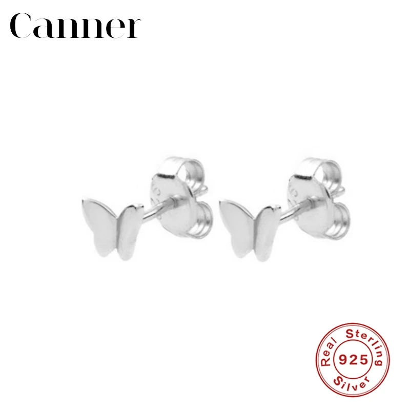 Женские серьги гвоздики с бабочками из стерлингового серебра 925 пробы ювелирные