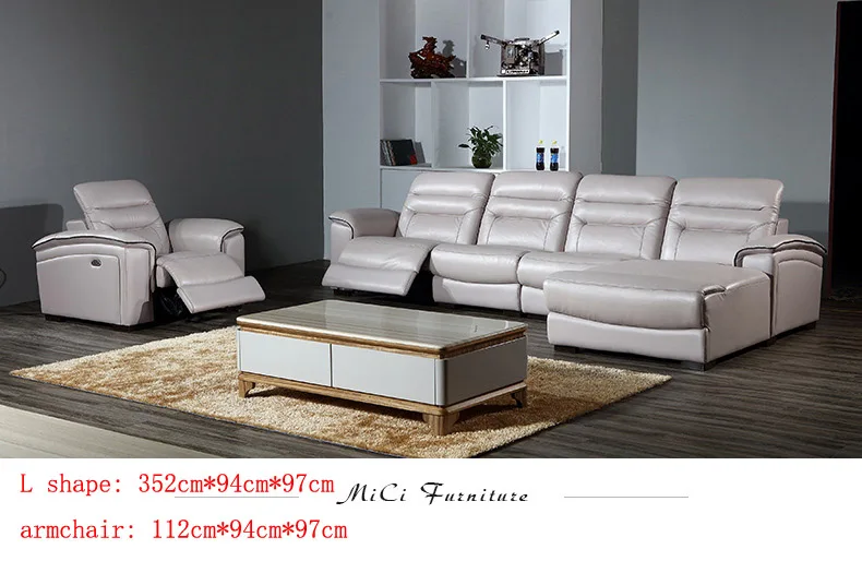 

living room Sofa set диван мебель кровать muebles de sala armchair + L recliner genuine leather sofa cama puff asiento sala fut
