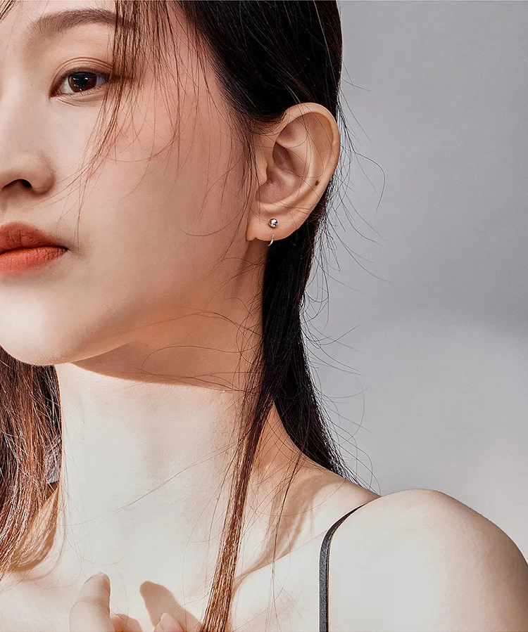 

Silver 925 Jewelry Tiny Stud Earrings for Women Sliver Color Korean Style Hypoallergenic Jewelry Accessories Girl