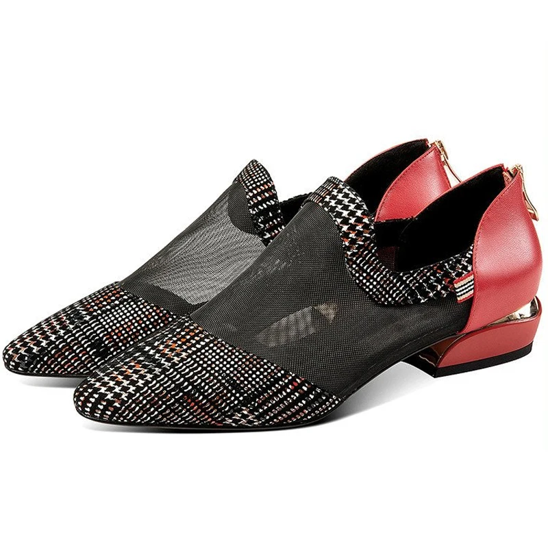 Новинка Элегантные женские летние модные сетчатые туфли лодочки на низком