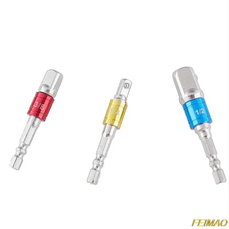 

3Pcs Drill Extension Bar Bit Adapter Drill Set 1/4" 3/8" 1/2 for Impact Driver