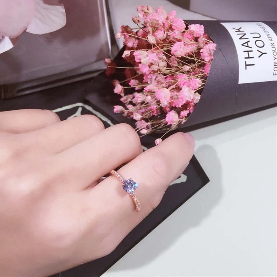 Простое модное роскошное блестящее высококачественное кольцо с покрытием