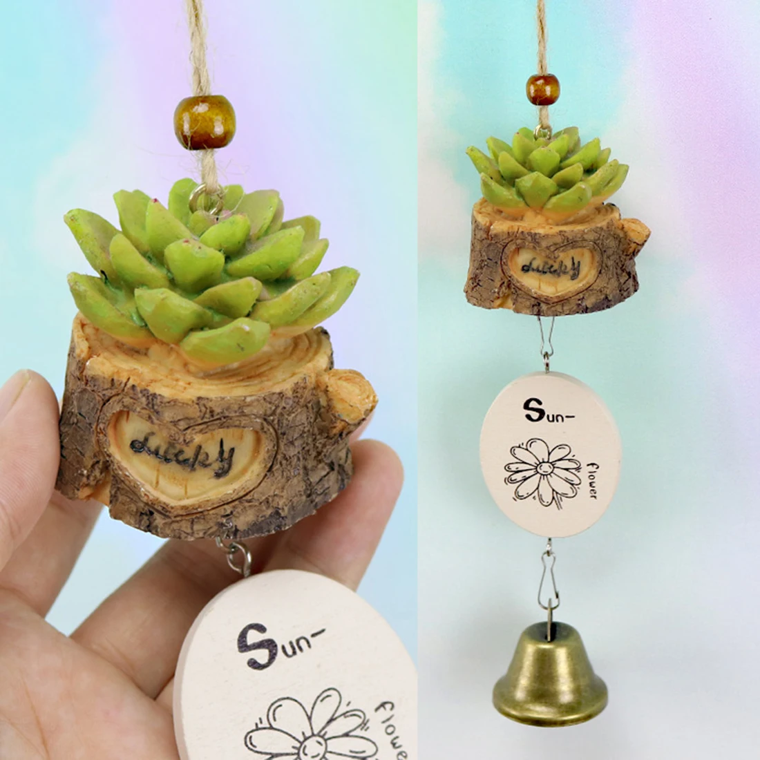 Креативные колокольчики в горшечном растении подвесные для украшения окон