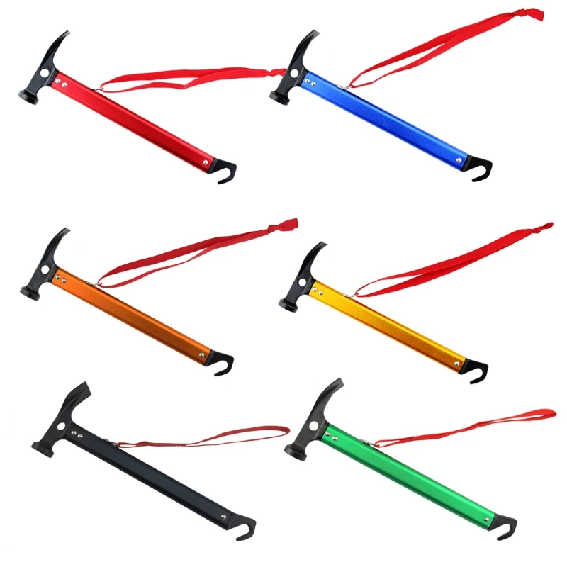 

2022 New Aluminum Alloy Tent Peg Nail Stake Extractor Puller Ground Lifter Remover Hammer