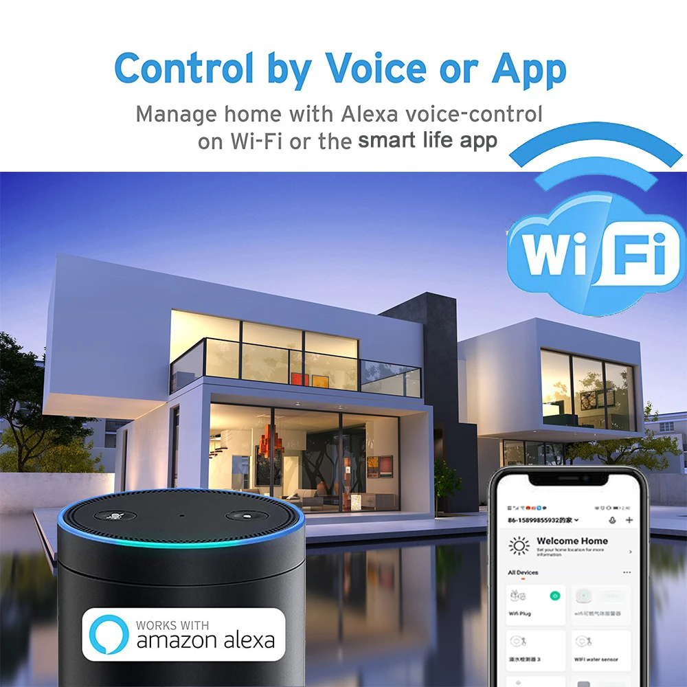 

3 In 1 Wifi Siren Alarm Linkage With Temperature Humidity Sensor Tuya Smart Life Alexa Google Home