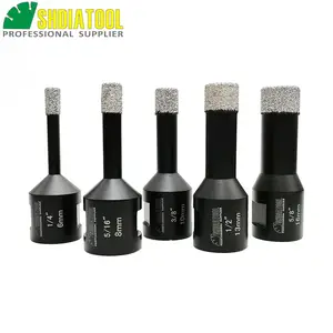 SHDIATOOL 5 шт.компл. 58-11 алмазные сверла с вакуумной пайкой, диаметр 14 дюйма + 516 дюйма + 38 дюйма + 12 дюйма + 58 дюйма (6 + 8 + 10 + 13 + 16 мм) holesaw
