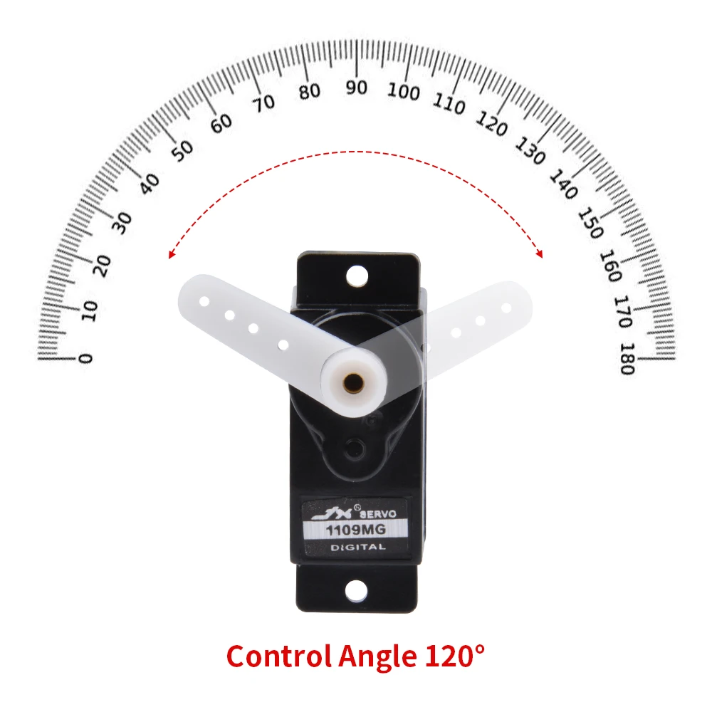 JX-Servo PDI-1109MG para coche a control remoto, 4 unidades, 9g, 2,5 kg, engranaje de Metal, n&uacute;cleo digital, Servo para 1/18 ala fija, coche, barco, Robot, brazo, helic&oacute;ptero-4