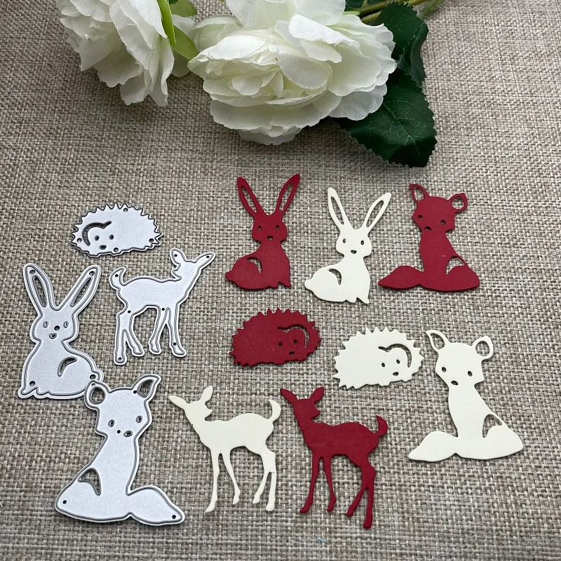 

Hedgehog fox rabbit deer Metal Cutting Dies Stencils For DIY Scrapbooking Decorative Embossing Handcraft Die Cutting Template
