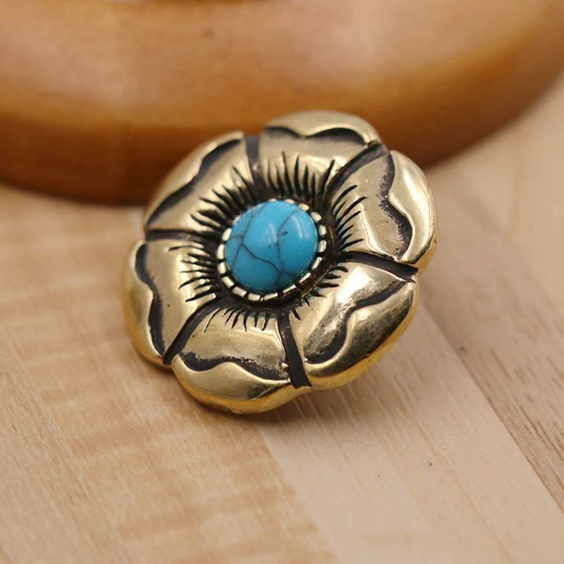 1 X Ретро цветок из латуни Conchos с отверткой классический модный дизайн кожаная сумка кошелек цепочка заклепка для пуговицы шпильки