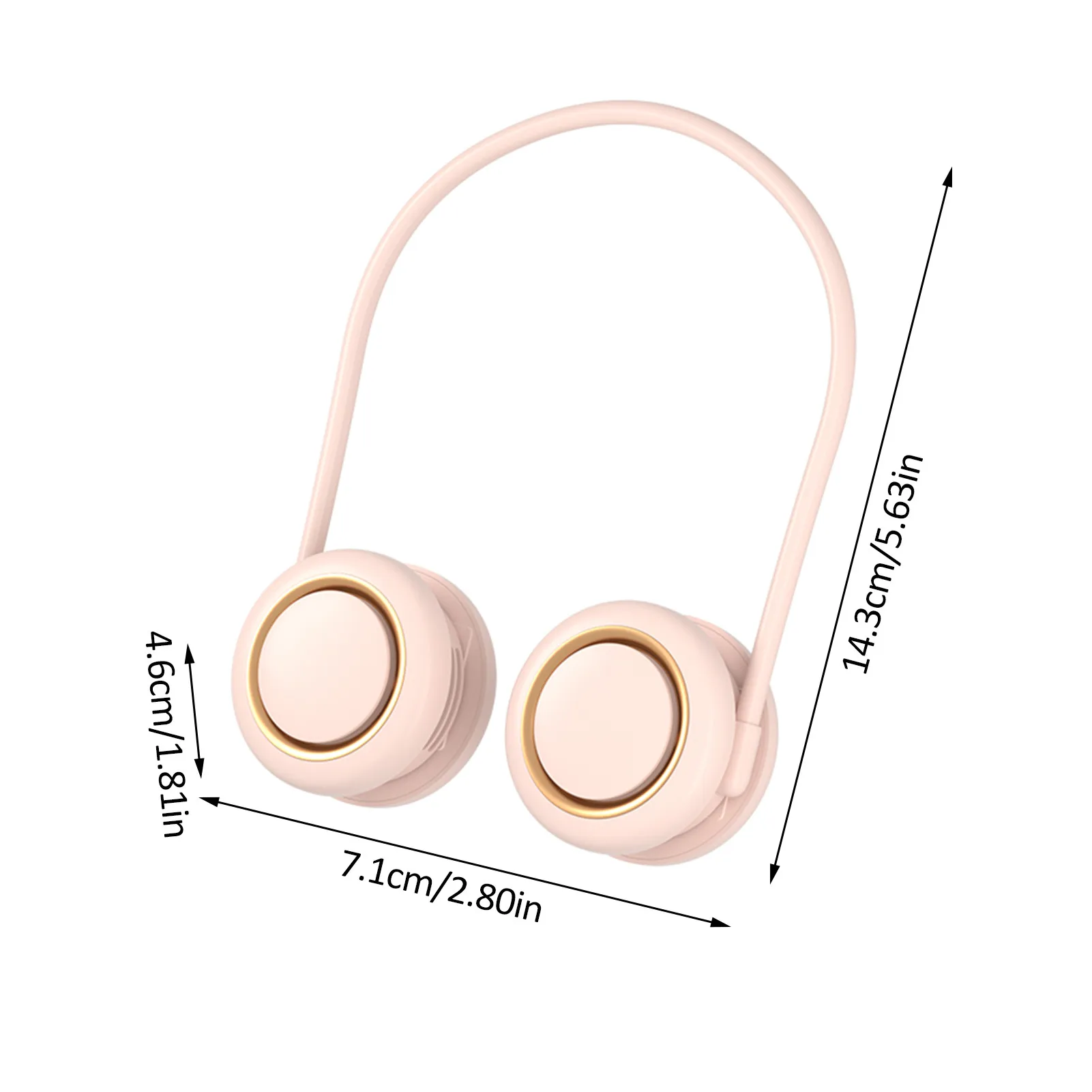 

Hanging neck fan lazy portable creative student outdoor sports leafless mini USB charging 2000mAh 3 Speed Levels Quiet Fan