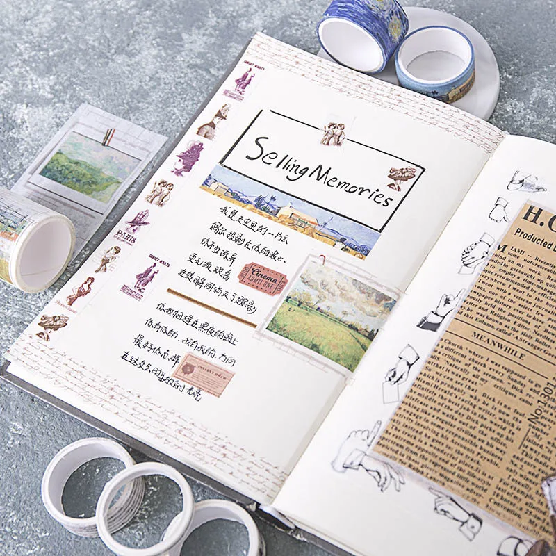 7 шт./компл. Ван Гог Маскировочная лента винтажная дорожная васи декоративная