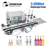 zonesun full automatic desktop cnc liquid bottle filling machine perfume juice milk water brewery filling machines with conveyor