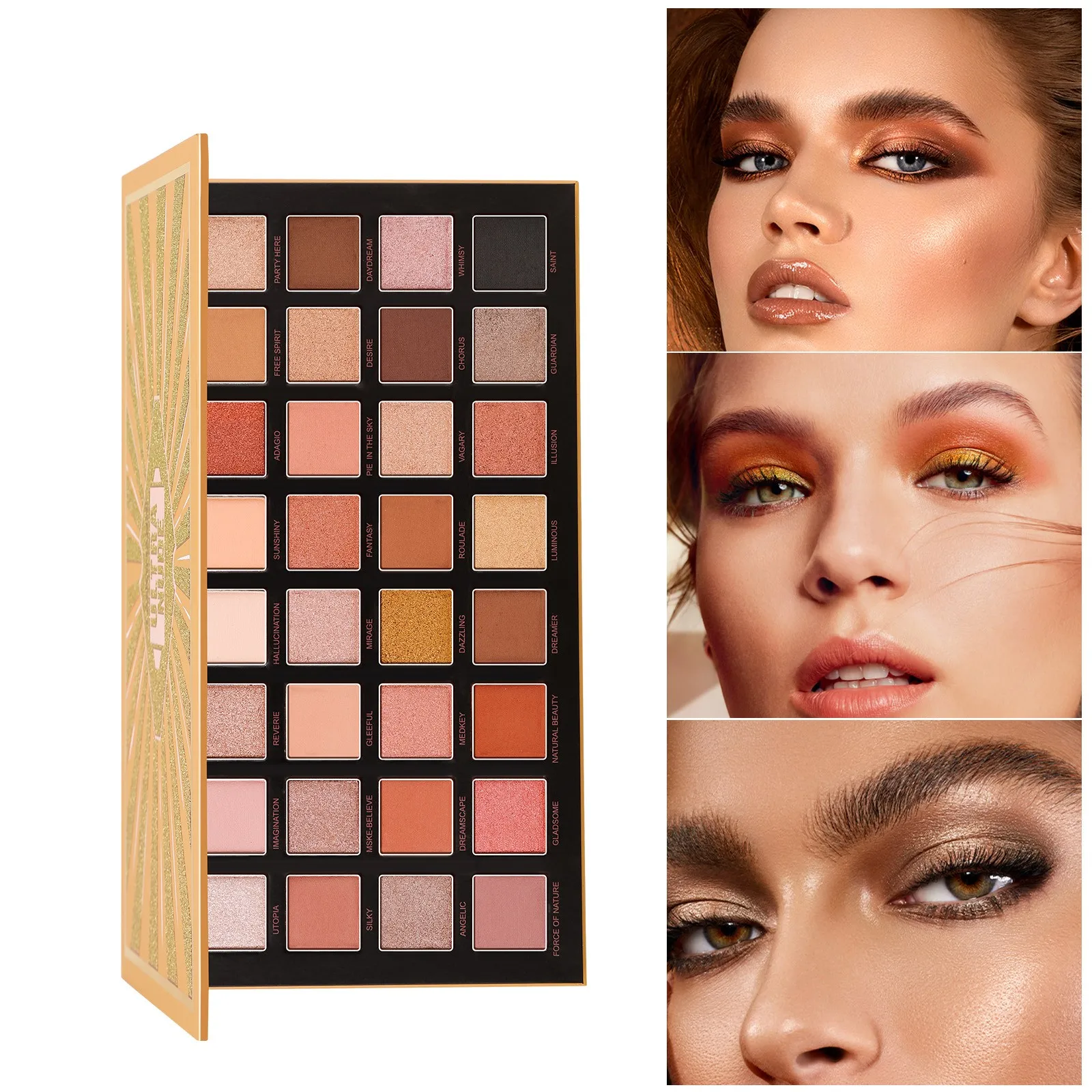 

32 Colors Matte Shimmer Eyeshadow Palette Easy To Wear Long Lasting Waterproof Powder Eye Shadow Makeup Kit