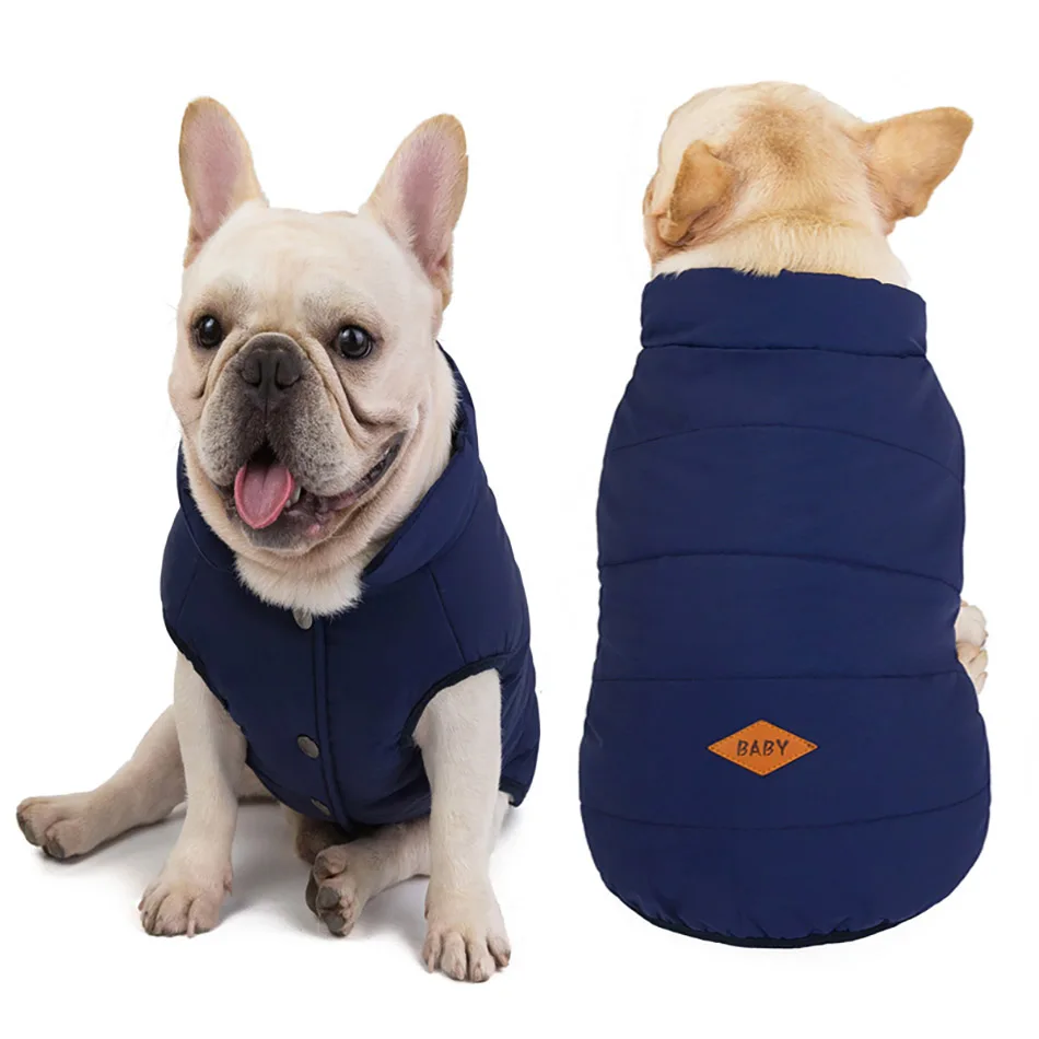 

Dog Winter Coat Clothes Cotton French Bulldog Pet Clothing For Small Medium Dog Vest Jacket Puppy Overall Chihuahua Outfit York