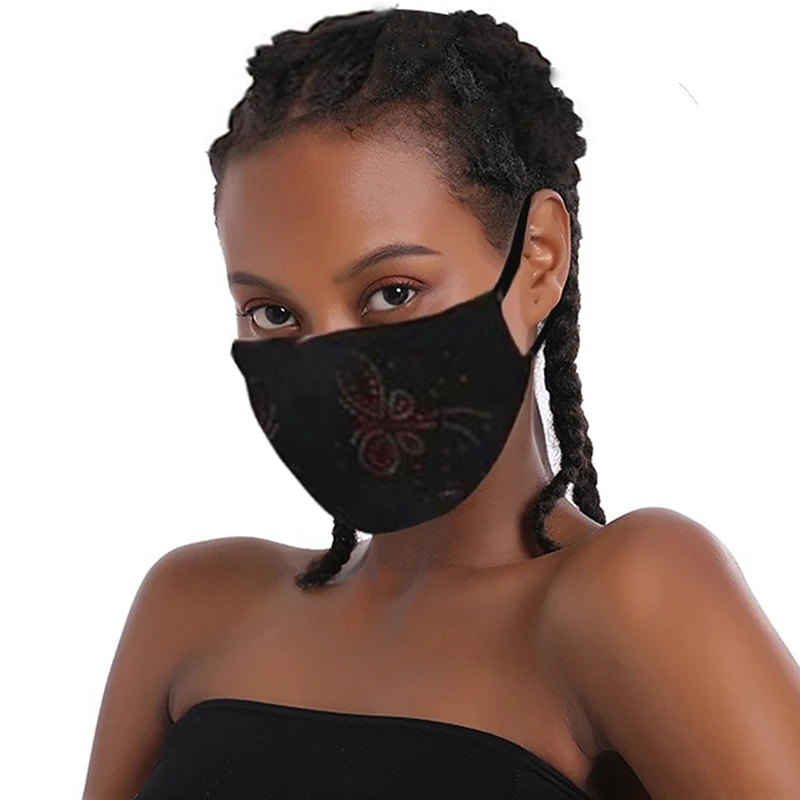 Женская Блестящая Маска Стразы многоразовая блестящая маска для лица вечерние