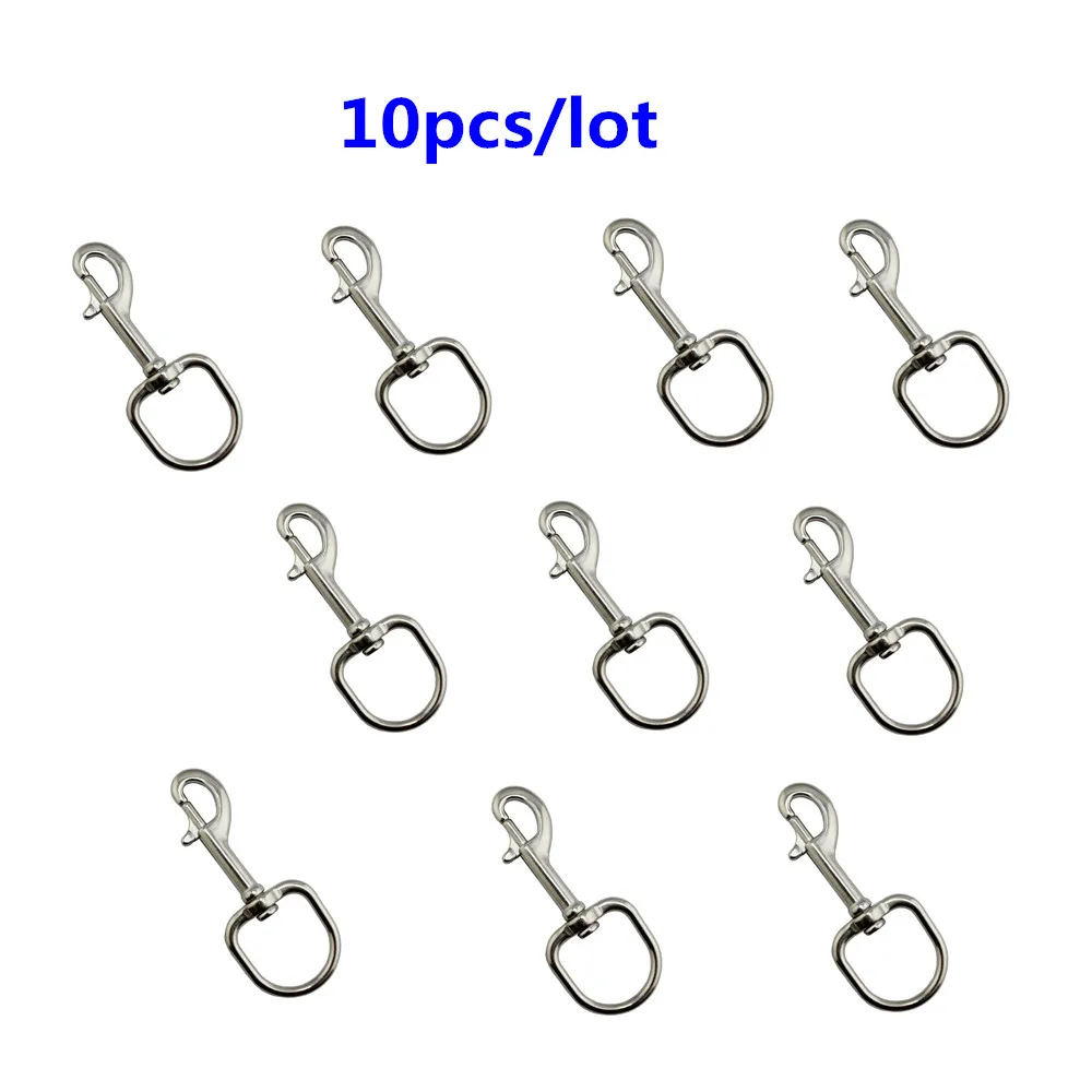 

10 PCS 83mm 316 Stainless Steel Swivel-Eye Bolt Spring Snap Hook Round Eye Swivel Quick Hook Hiking Camping Carabiner Pet Chains