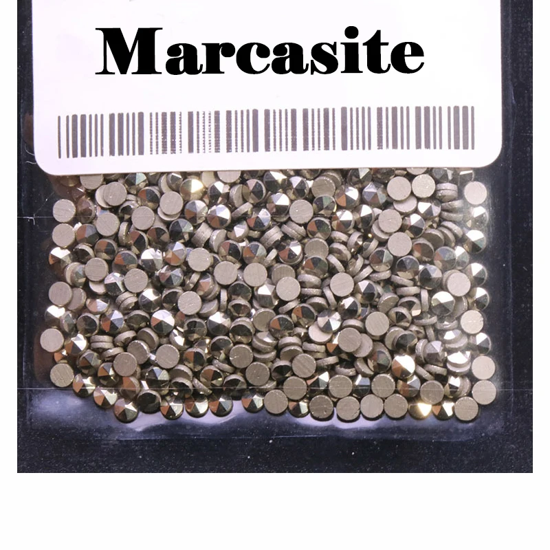 

3A High Quality Marcasite Gemstone 0.9mm-2.0mm Round Cut Flat Back Loose Natural Marcasite Stone Jewelry 1000pcs/lot