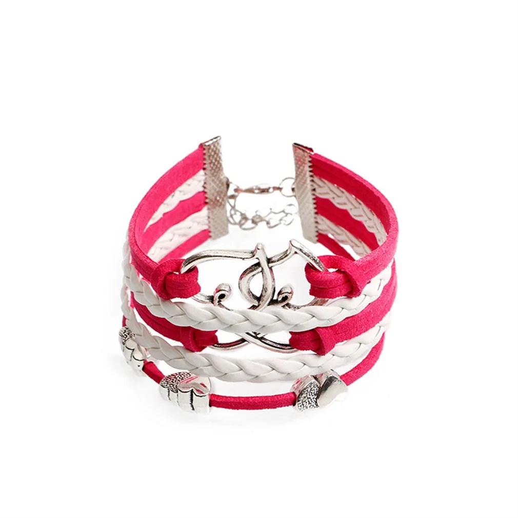 Винтажные мужские и женские браслеты-шармы из искусственной кожи модная