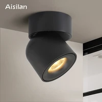 aisilan led surface mounted ceiling downlight adjustable 90 degrees nordic spot light for indoor foyerliving room ac 90 260v