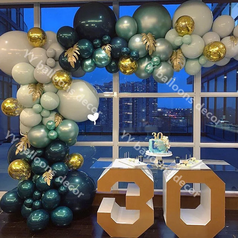 S латексная вечеринка на день рождения сделай сам хром зеленая утка синий декор