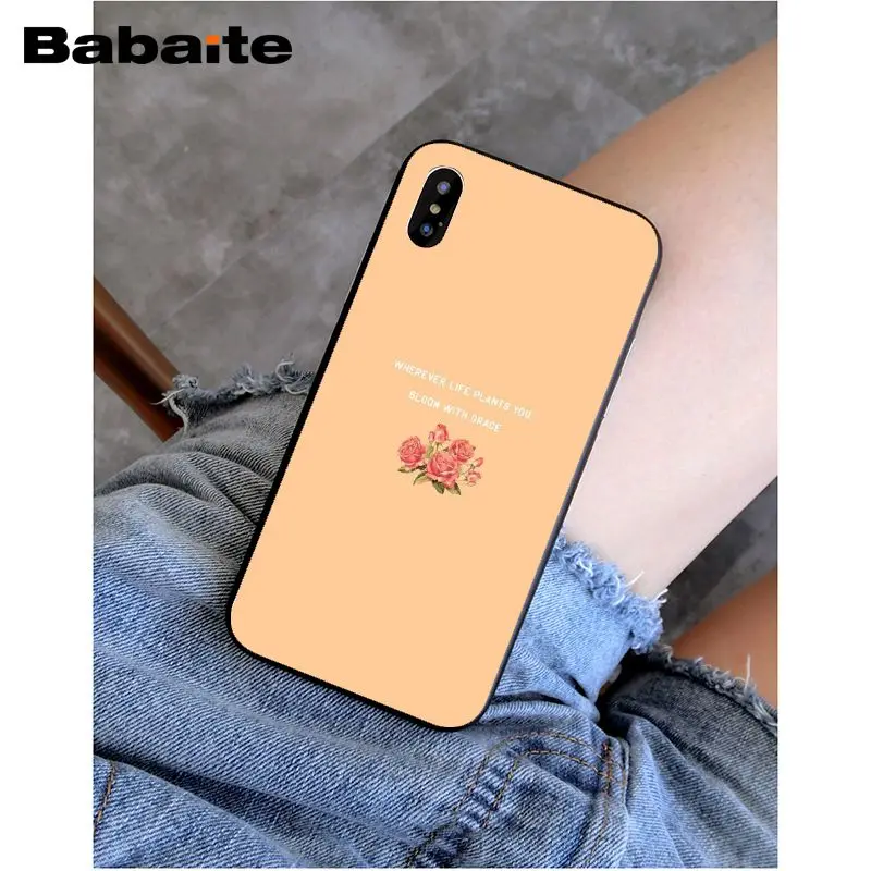 

Babaite Vintage print great art flower Black Phone Case for Apple iPhone 8 7 6 6S Plus X XS MAX 5 5S SE 11 11pro max Cover