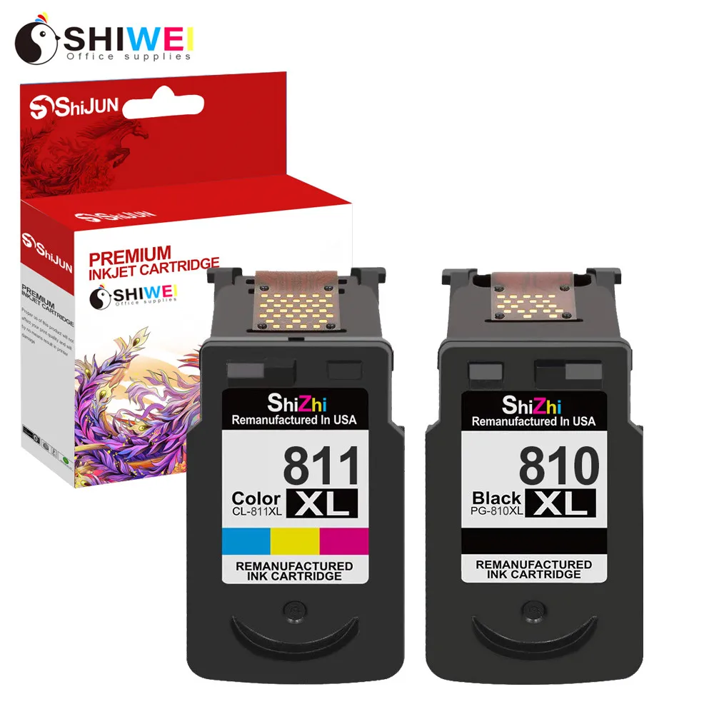 

SHIWEI Remanufactured Ink Cartridge Compatible For PG 810 XL PG811 CL 811 Canon Pixma MP245 258 268 276 486 496 328 338 Printer