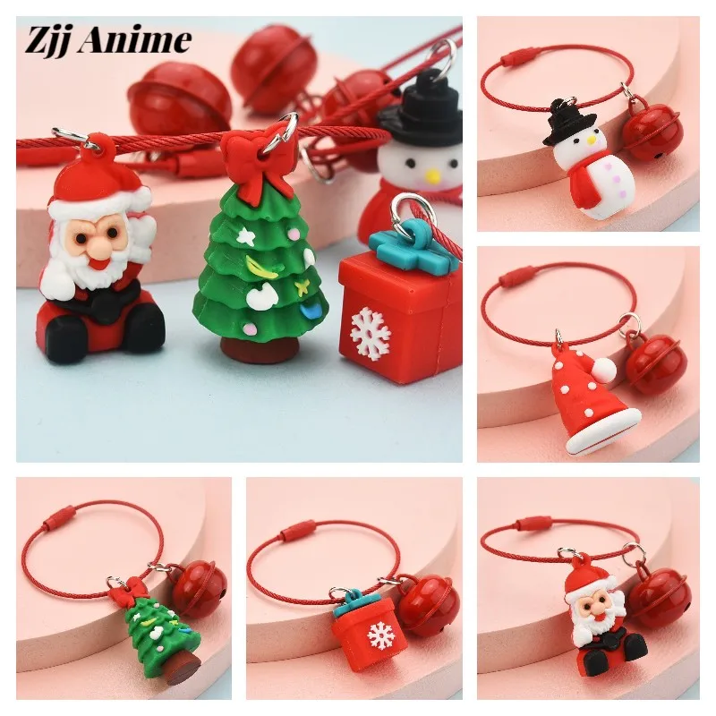 

New Merry Christmas Keychains Cartoon Santa Claus Elk Snowman Keychain For Women Children Gift 2022 New Year Decoration Xmas