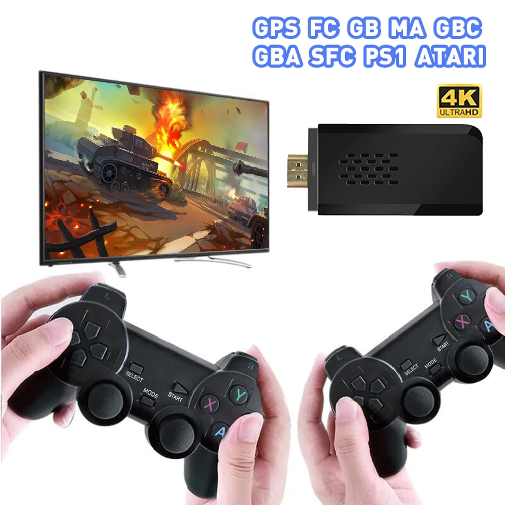 

Консоль для видеоигр 4K HDMI-совместимая, Игровая приставка со встроенными 10000 ретро-играми, ТВ-консоль, Игровая приставка с поддержкой PS1/FC/GBA