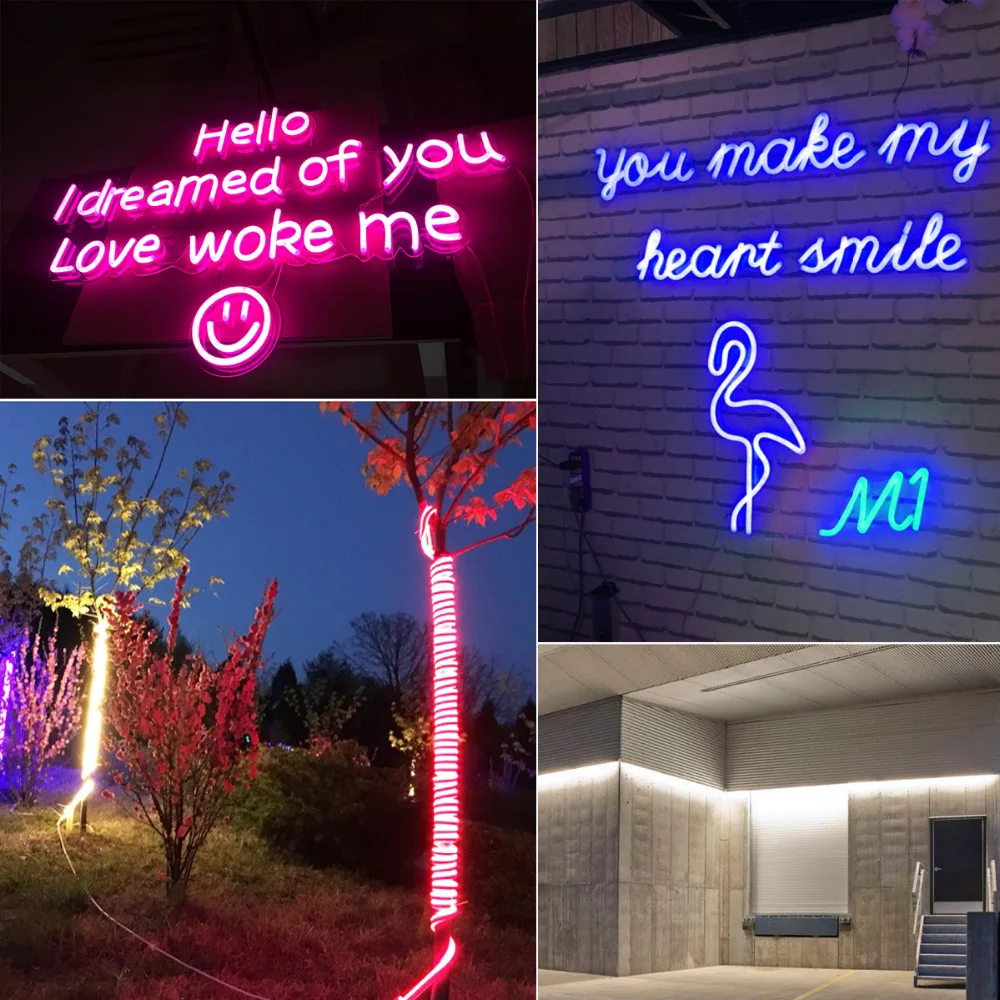 

Neon Light LED Strip 220V Flexible Fairy String SMD2835 120leds/m Outdoor Holiday Decor Neon lamp With EU Plug Power Supply