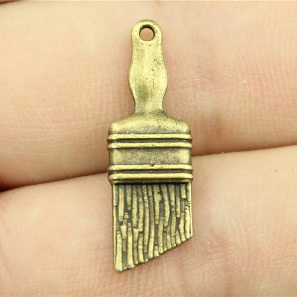 

10pcs 27x9mm Pendant Paint Brush Paint Brush Charm Pendants For Jewelry Making Antique Silver Color Brush Pendants