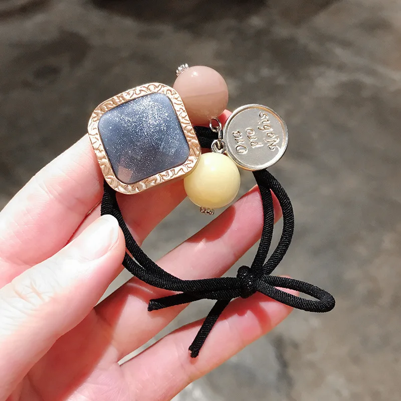 

Korean Style Colored Crystal Hair Band Lovely All Matched Hair Rope High Elastic Hair Rings Hot SElling Fashion Hair Accessory