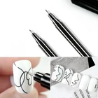 Ручка-граффити для дизайна ногтей, черного цвета, УФ-Гель-лак, инструменты для украшения ногтей, 1 шт.