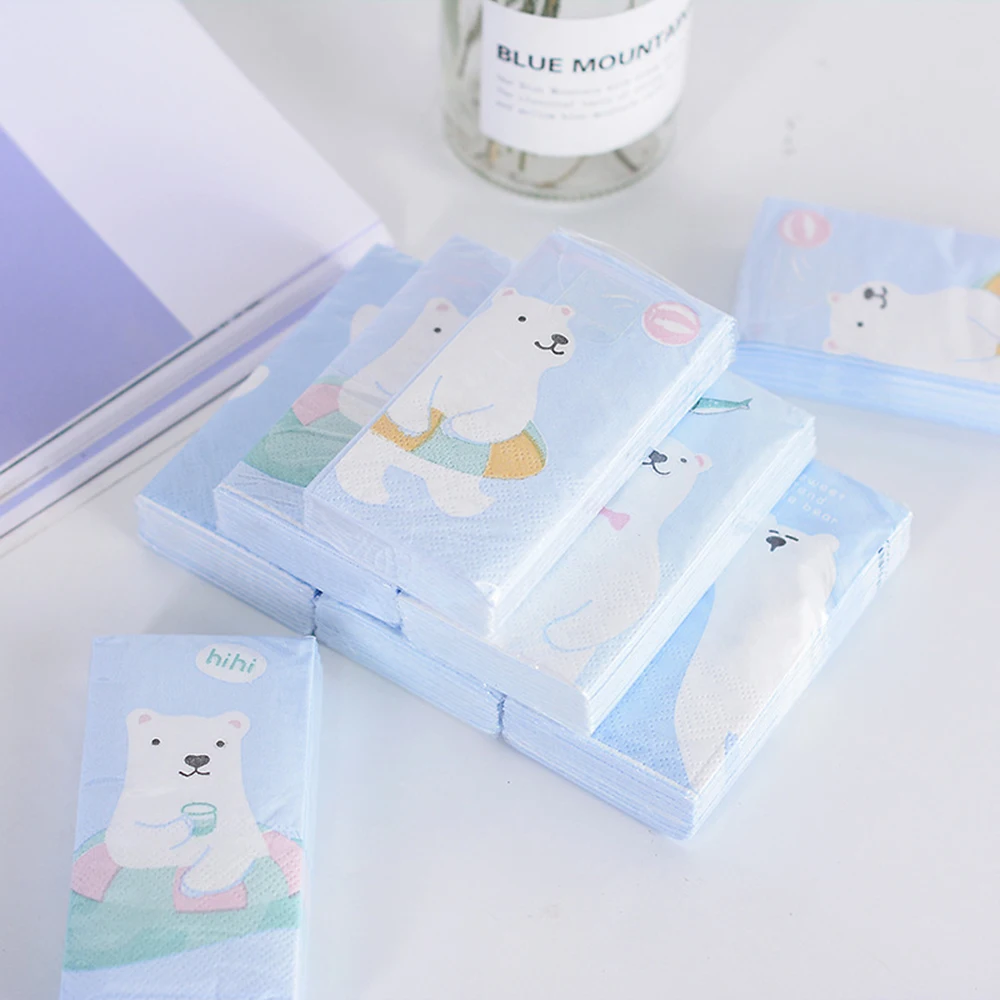 8 упаковок/коробка мини-салфетки бумага с мультяшным принтом редиса 100% салфетки