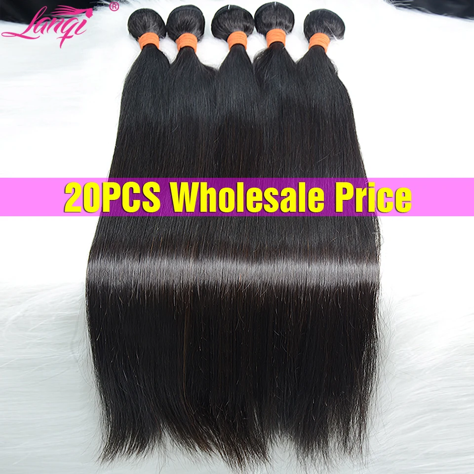 20PCS Wholesale Bundles In Bulk Straight Hair Bundles Bulk Human Hair Bundles Deals Hair Extensions Brazilian Hair Weave Bundles