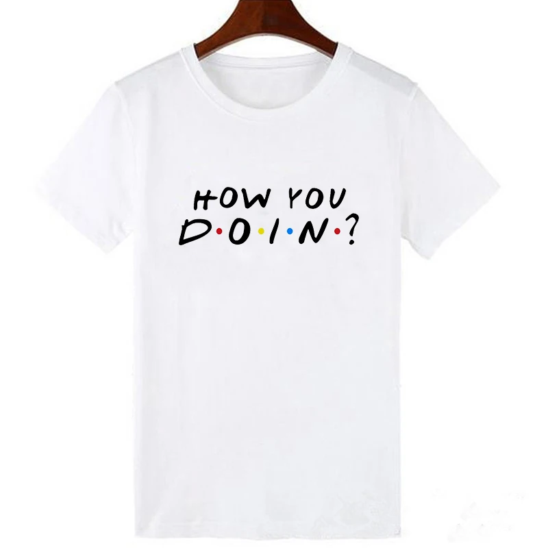 Яркие друзья, футболка для ТВ-шоу, Joey camisetas verano mujer, ulzzang harajuku, уличная футболка большого размера - Цвет: 19bk379-white