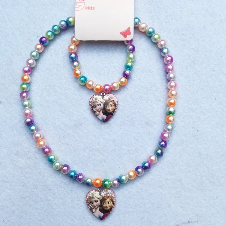 Детское ожерелье из мультфильма Принцесса Диснея браслеты Холодное сердце Эльзы