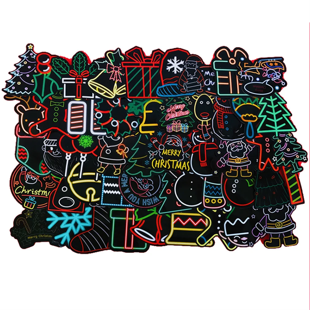 

10/30/50PCS Cartoon Neon Christmas Diary Waterproof Graffiti Suitcase Skateboard Guitar Toy Decoration Sticker Wholesale