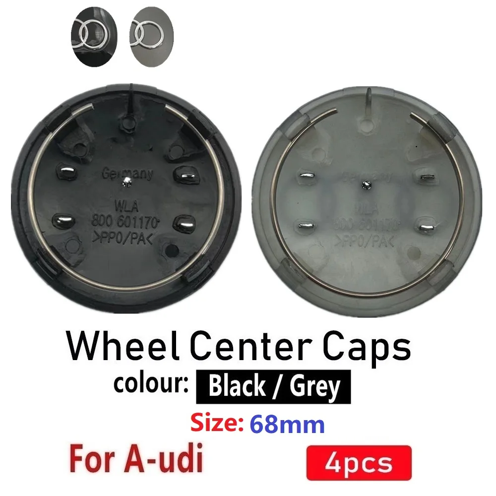 4 шт. 68 мм черный серый автомобильный Стайлинг фотозначок для крышки 8D0601170 A3 A4 A5 A6 A7