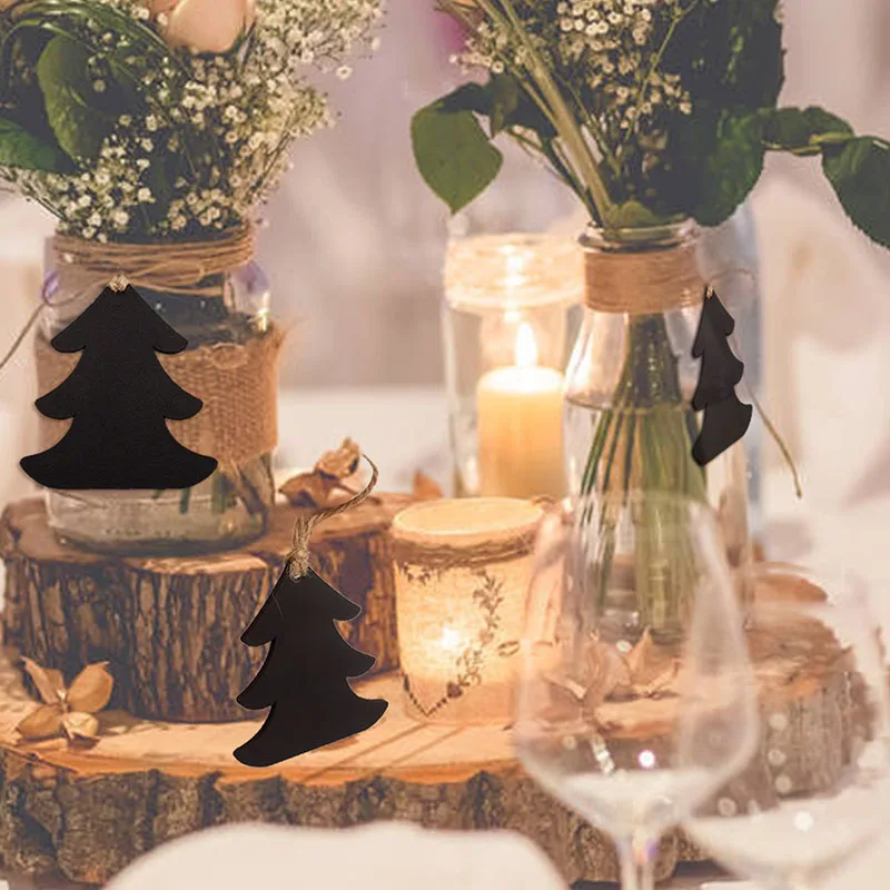 5 шт. рождественские деревянные подвески украшения DIY черное дерево елочные для