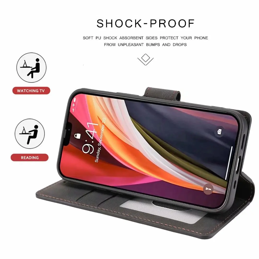 Откидной Чехол-бумажник для телефона iPhone 13 12 11 Pro Max Mini X XS XR 8 7 6 6S Plus SE 2020 кожаный