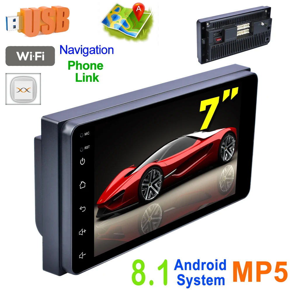 Автомобильный сенсорный экран 2 DIN 7 дюймов 4 ядра 8 1 дюйма HD Bluetooth MP5 GPS плеер CarLife AM FM