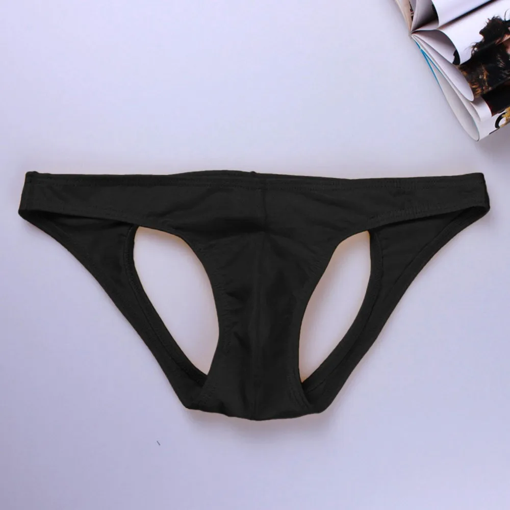 

Buttocks Hollow Men Thong Low Waist Briefs Open Butt Back Space U Convex Sexy Breathable Boxer Underpants men's erotic lingerie