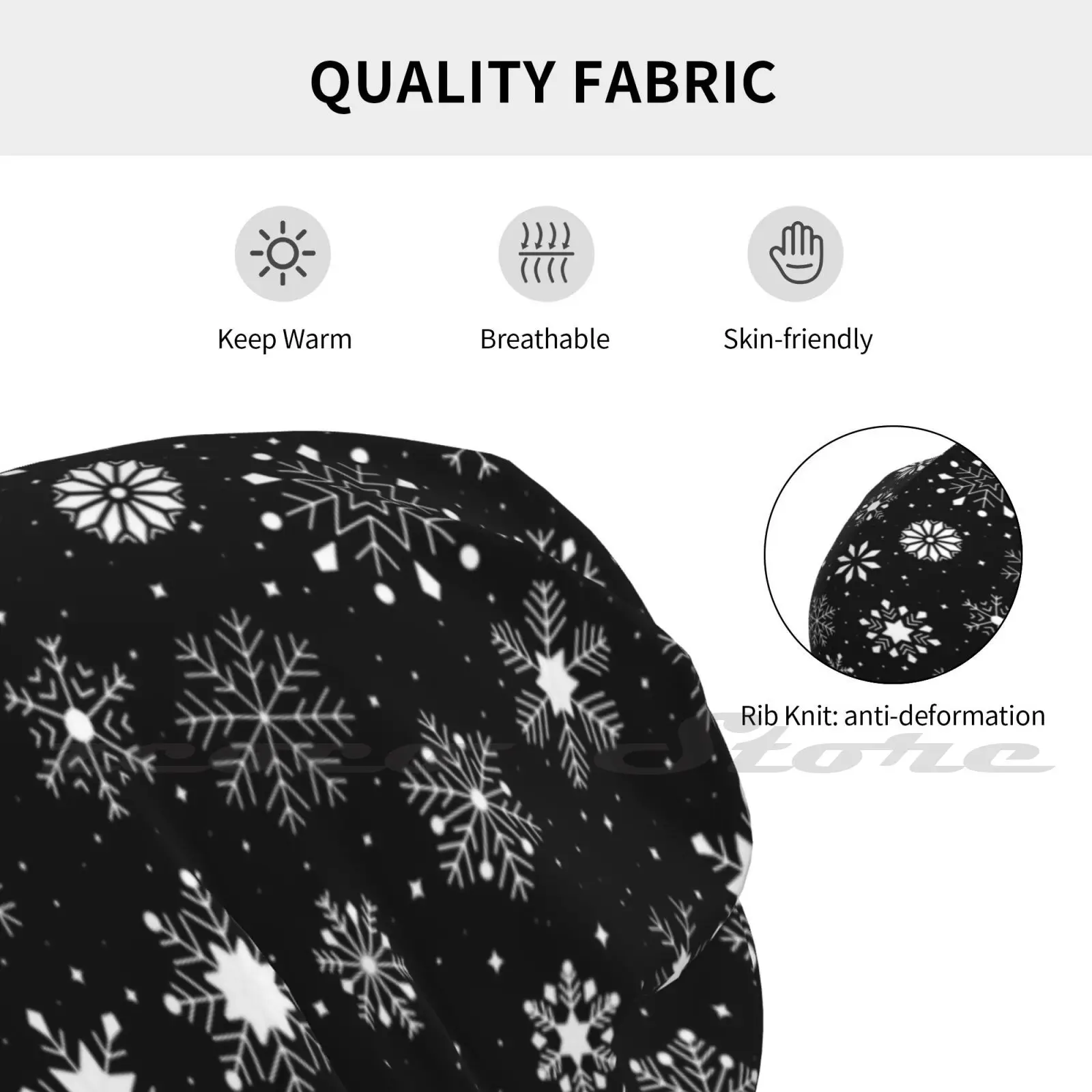 Черная зимняя шапка в клетку стиле буйвола со снежинками мягкая эластичная для