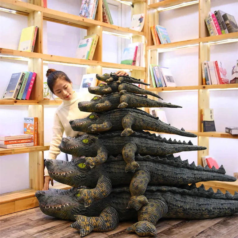Гигантская Реалистичная мягкая кукла крокодила 5 размеров открывающаяся и