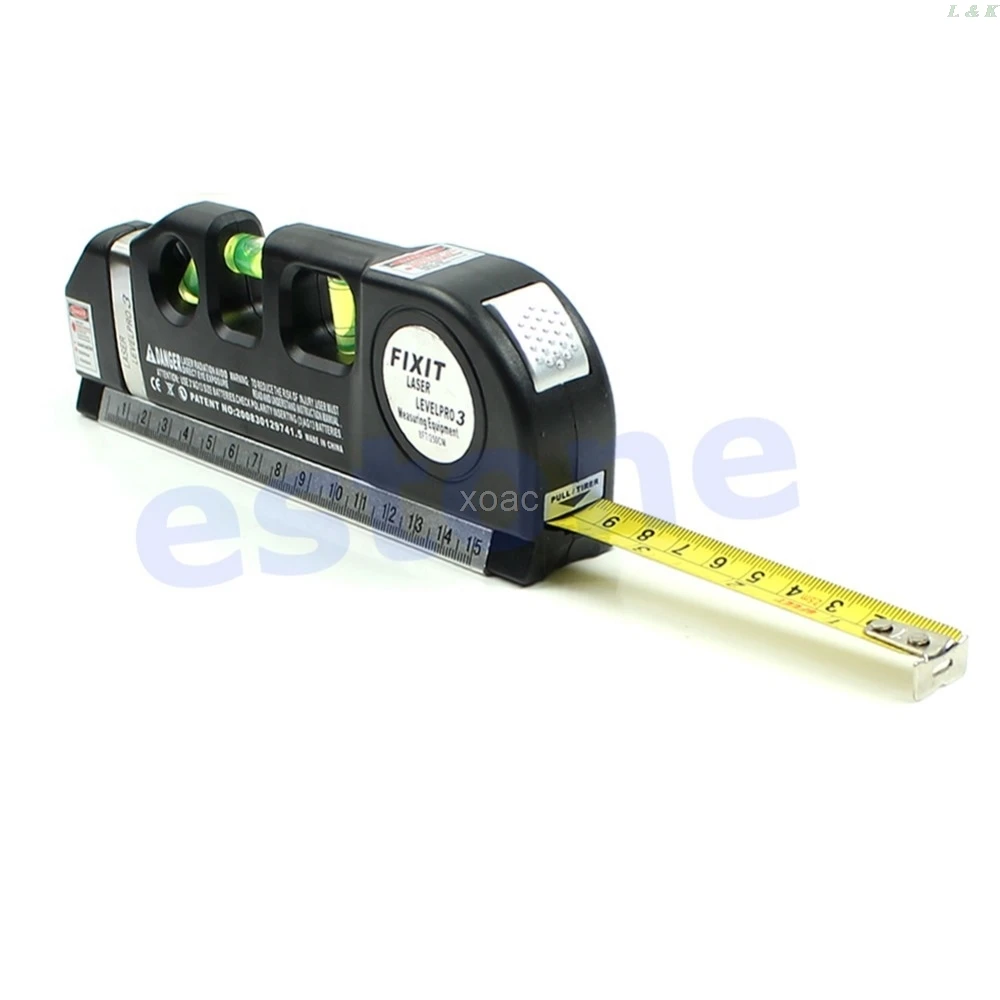 

Multipurpose Level Laser Horizon Vertical Measure Tape Aligner Bubbles Ruler 8FT M08 dropship