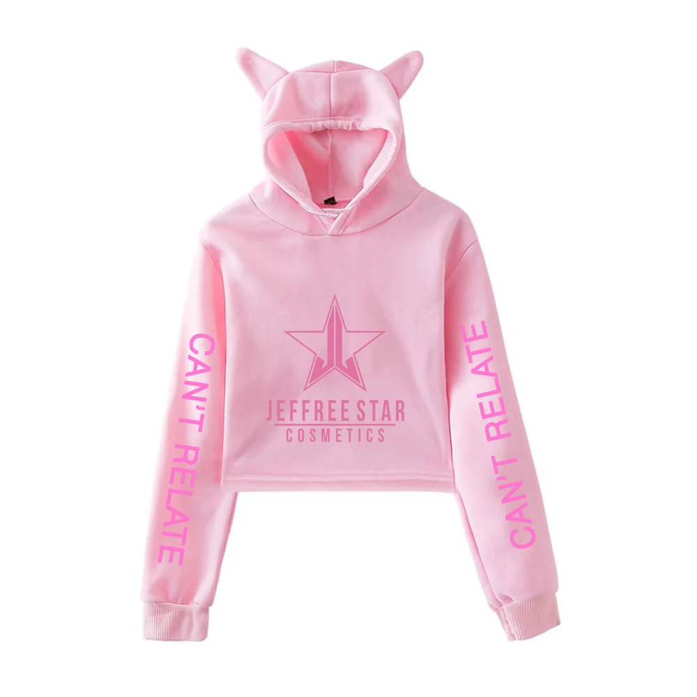 

WAWNI Jeffree Star Cat Ear Hoodie Woman Fashion Print Cotton Hooded Sweatshirt Streetwear Accessories New Navel Leisure 2020