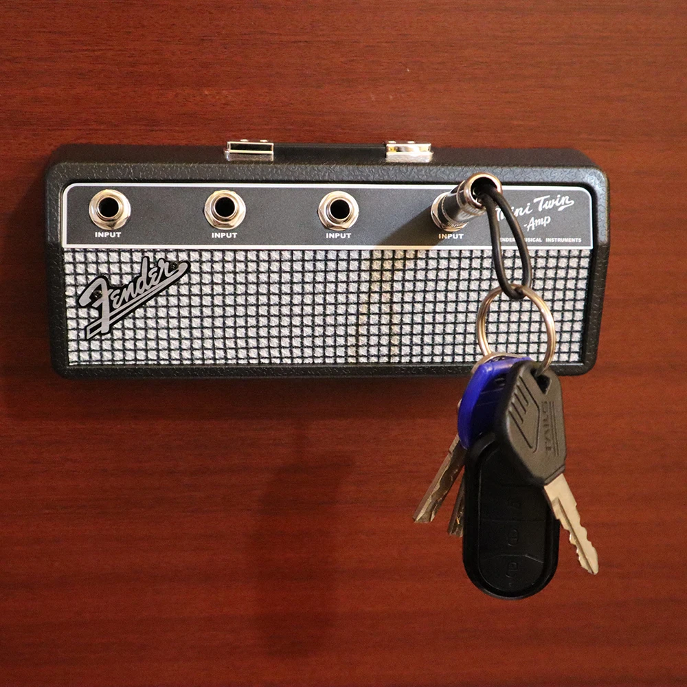 

Fender Blues Music Key Storage Jack Rack Guitar Key Holder Cool Guitar Wall Keychain Vintage Amplifier Home Decoration Gift