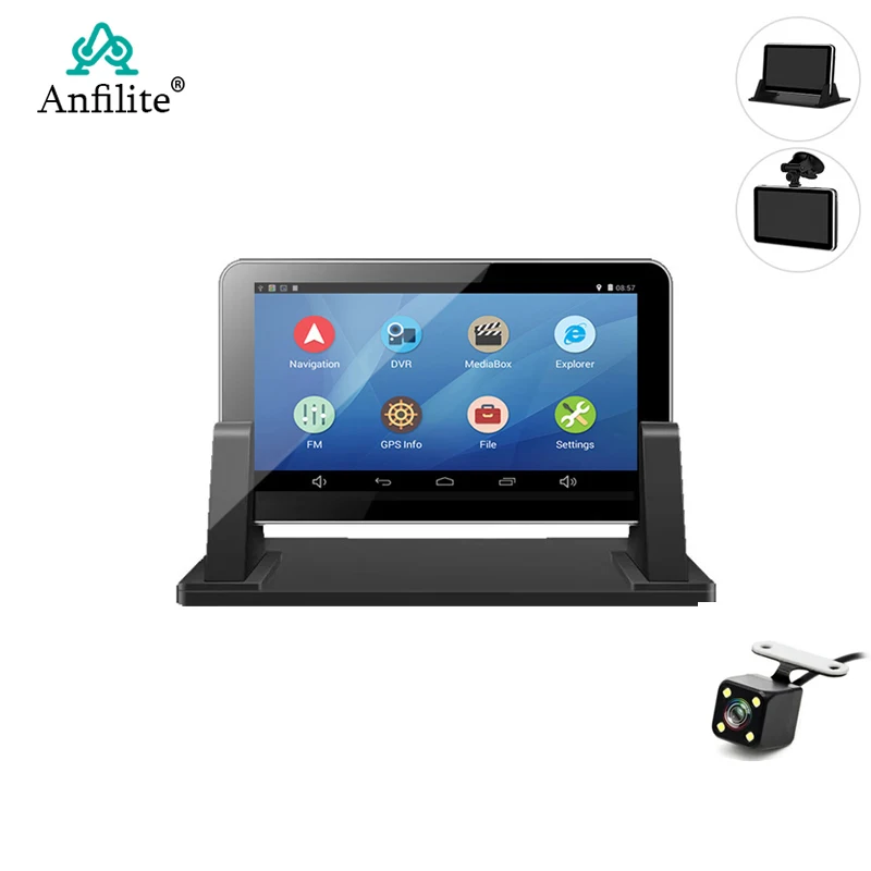 Автомобильный gps-навигатор Anfilite H55 Android, четырехъядерный 16 ГБ, 7 дюймов, видеорегистратор 1080 P, регистратор, карта Европы