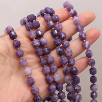 hot selling natural stone purple fluorite semi precious stone faceted beaded diy making bracelet necklace jewelry accessories8mm