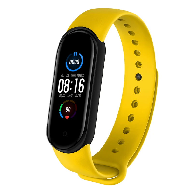 

Silicone Watchband Strap For Xiaomi Mi Band 5/6 Smartwatch Replacement Double Color Sport Wristband Bracelet Correa Accessories
